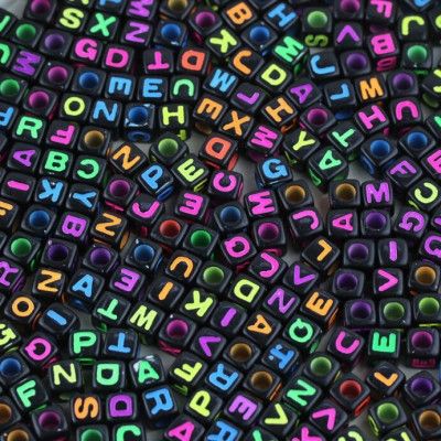 21 Black Coloured Alphabet Mixed Letters Cube Beads 6x6 Mm Good For Baby Diy Craft From Susieshop1 18 28 Dhgate Com
