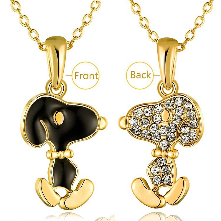 snoopy necklace gold