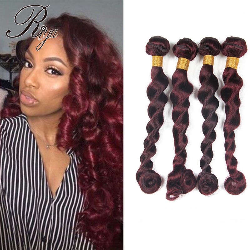 99j Burgundy Ombre Brazilian Loose Wave Hair Bundles Ombre Virgin