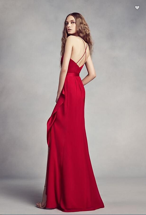 charmeuse and chiffon bridesmaid dress