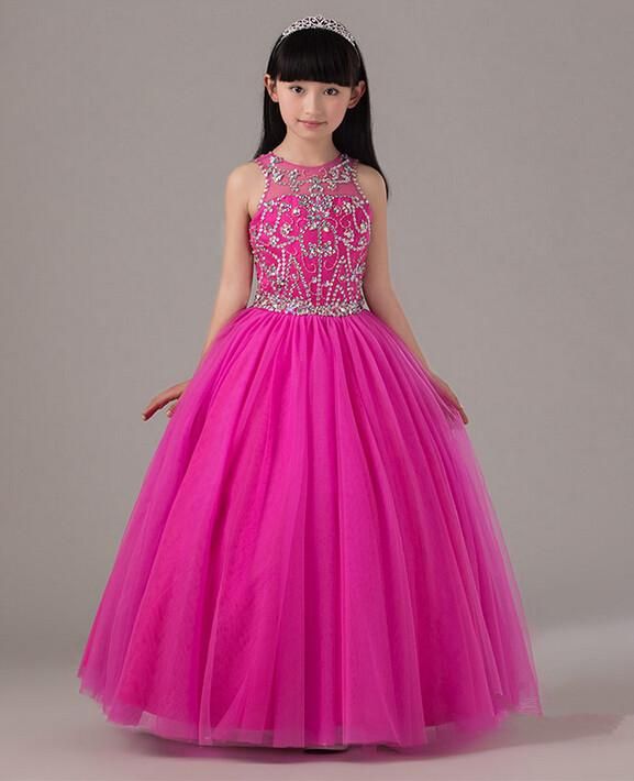 kids pink party dress