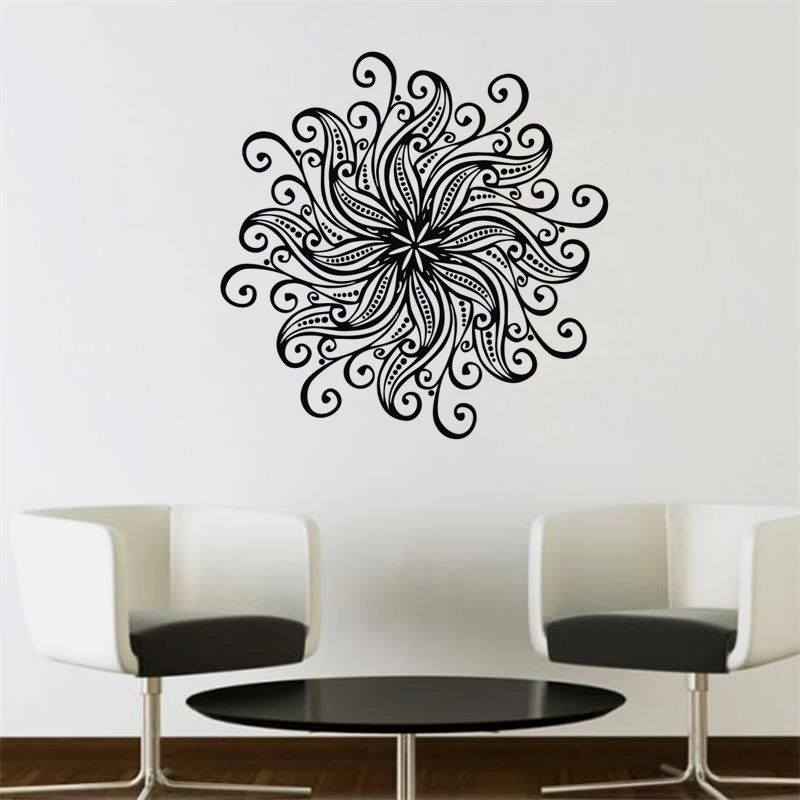 Flower Pattern Mandala Wall Stickers Home Decor Vinyl Art Wall Decals Removable Bedroom Wall Murals Wall Sticker Designs Wall Sticker For Kids From