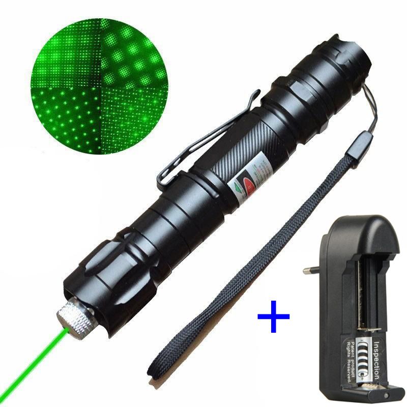 Зеленая лазерная ручка + зарядное устройство
