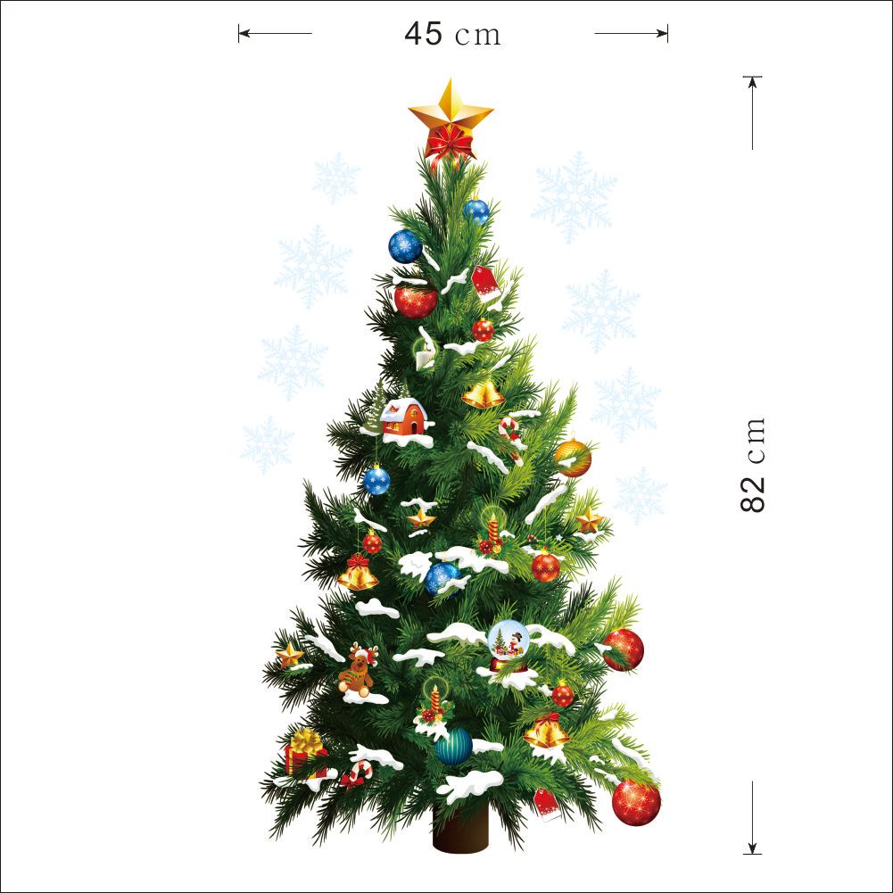 70 50cm simulation christmas tree wall decals xmas decorations removable vinyl wall paper living room