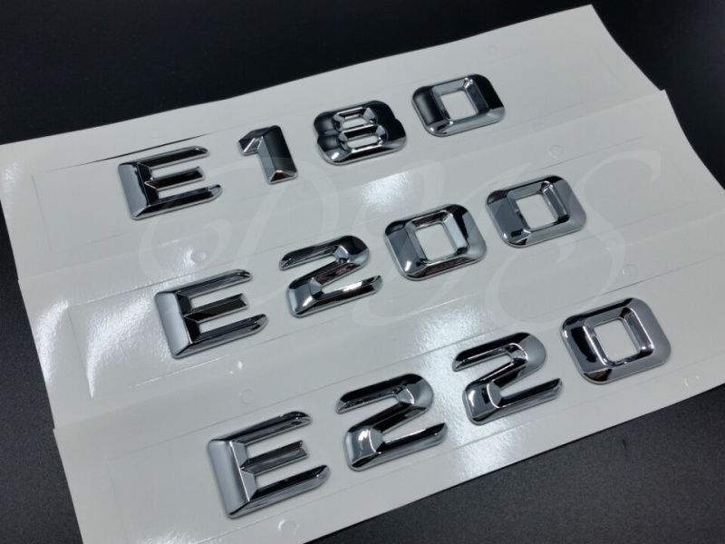 Chrome ABS Plastic Car Trunk Rear Letters Badge Emblem Decal Sticker for Mercedes Benz E Class E180 