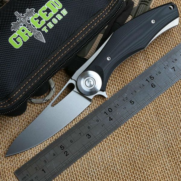 Green Thorn Bear Dark V G10 handle D2 blade bearing Flipper tactical folding knife camping hunting knives EDC tool