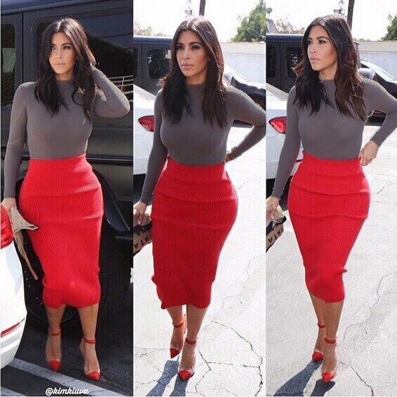 Grey Knee Length Bodycon Dress