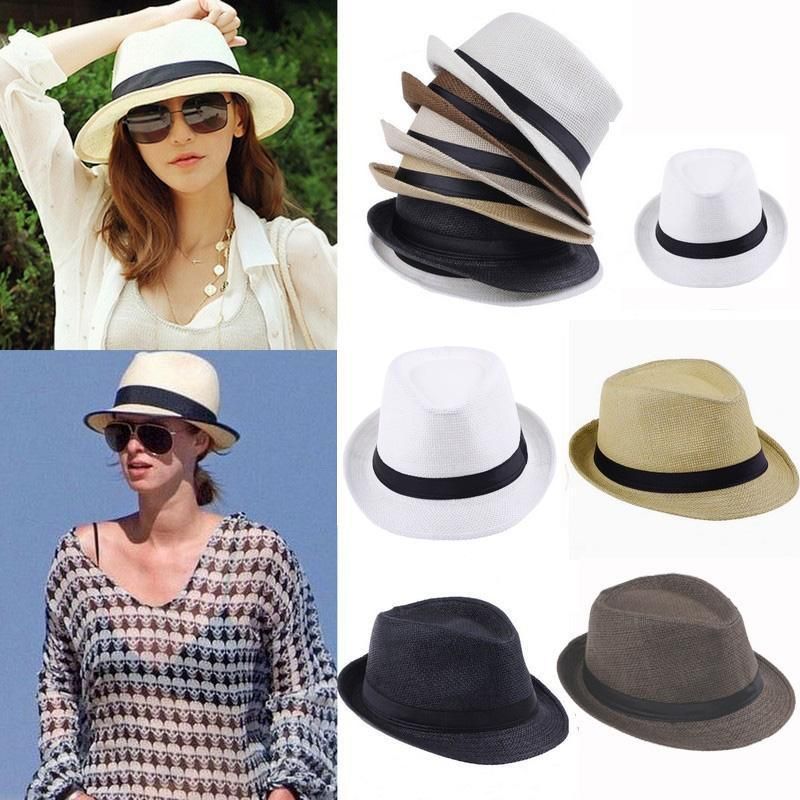2021 Men Cap S Women Straw Hats Soft Panama Hats Outdoor Stingy Brim ...