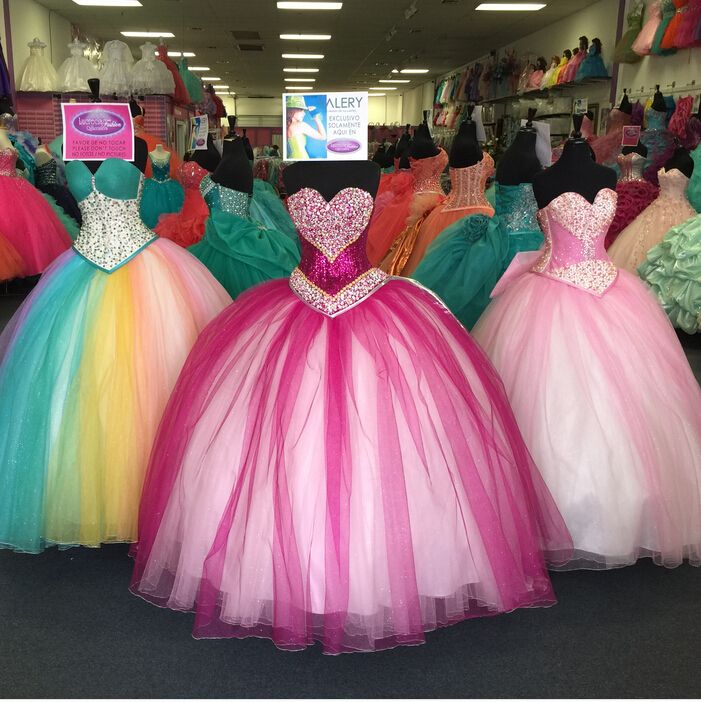 Compra Colorido Ragazza Quinceanera Vestidos 2015 Cristal Lentejuelas  Cariño Dieciséis Vestidos De Bola De La Mascarada Vestido Fucsia / Rosa  Caliente Vestidos 15 Barato | Entrega Rápida Y Calidad | Es.Dhgate