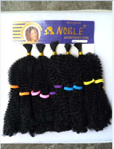 Premium Noble Kinky Bulk Hair 30cm Color1 350 5bundles In One