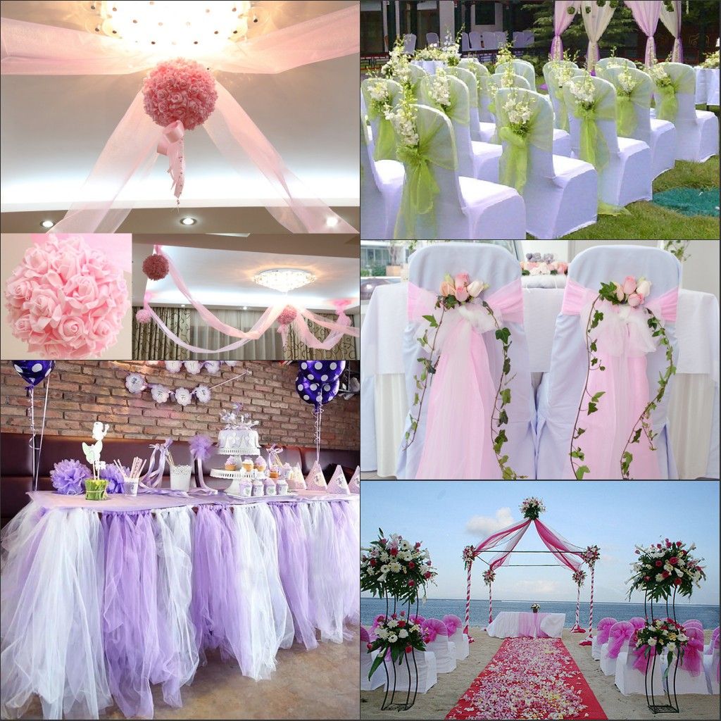 Colors Organza Material Wedding Decorations 10 Meters Romantic