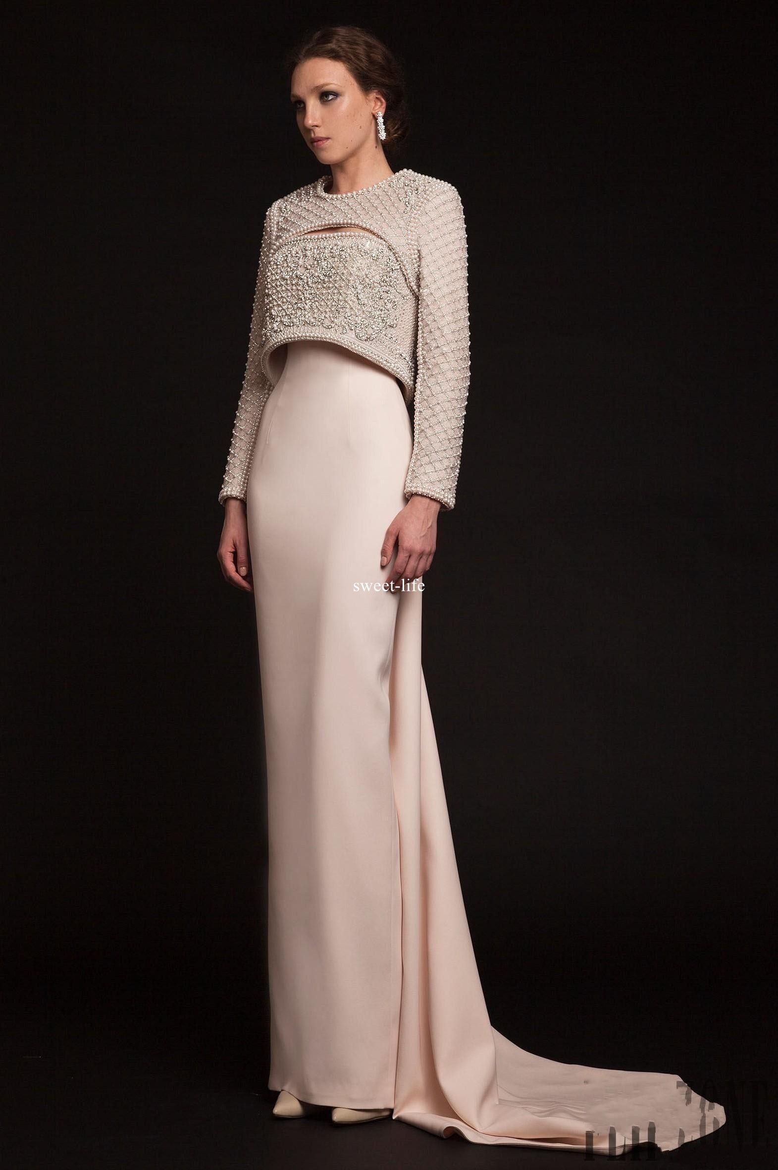 Großhandel Krikor Jabotian 11 Luxus Lange Perlen Abendkleider Elegante Jacke Mit Langen Ärmeln Perlen Kragen Schlüsselloch Hals Neueste Promi Prom Großhandel Krikor Jabotian 11 Luxus Lange Perlen Abendkleider Elegante Jacke Mit Langen Ärmeln Perlen Kragen Schlüsselloch Hals Neueste Promi Prom