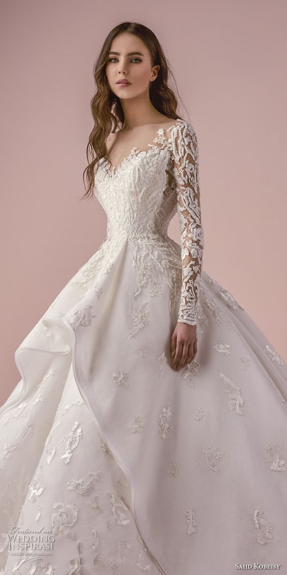 abiti da sposa maniche lunghe 2018