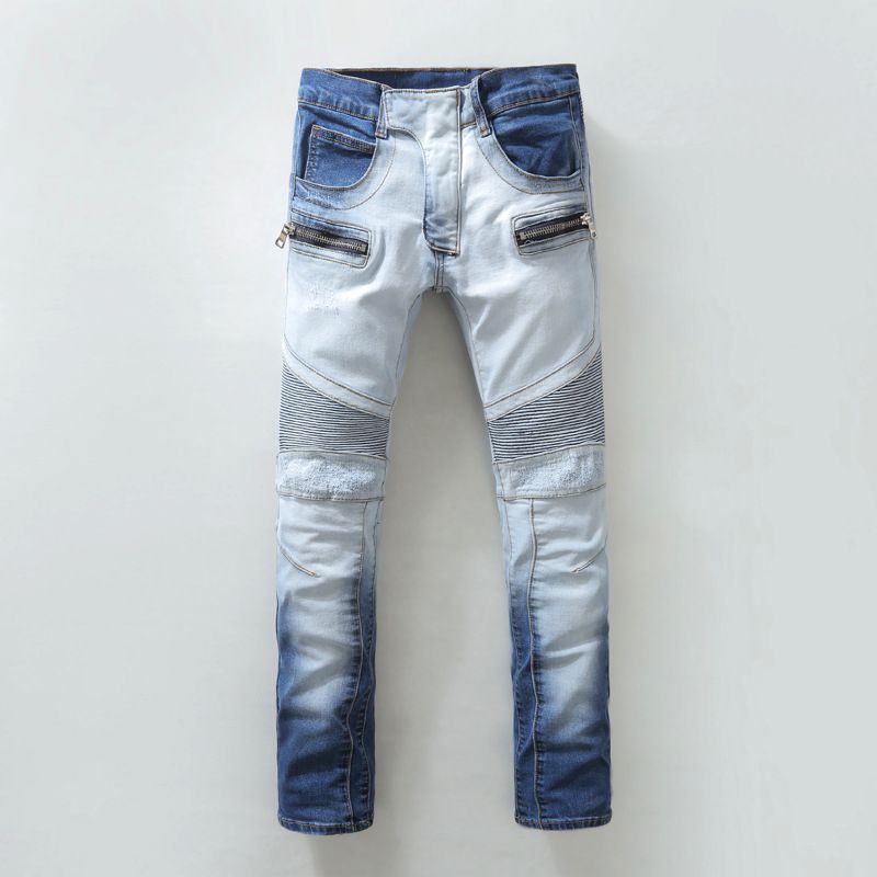 Luxury Brand Balmain Jeans Men Moto Biker Jeans Ripped Bleached Jeans Brand Designer Jeans Skinny Denim Trousers Slim Jeans From Lxkdh, $65.99 | DHgate.Com