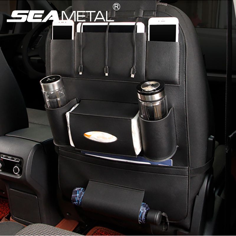 Usb Charger Bag Car Seat Back Organizer Bagd Stowing Tidying Auto