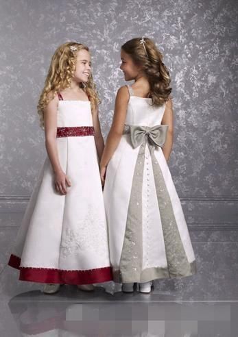white and wine flower girl dresses