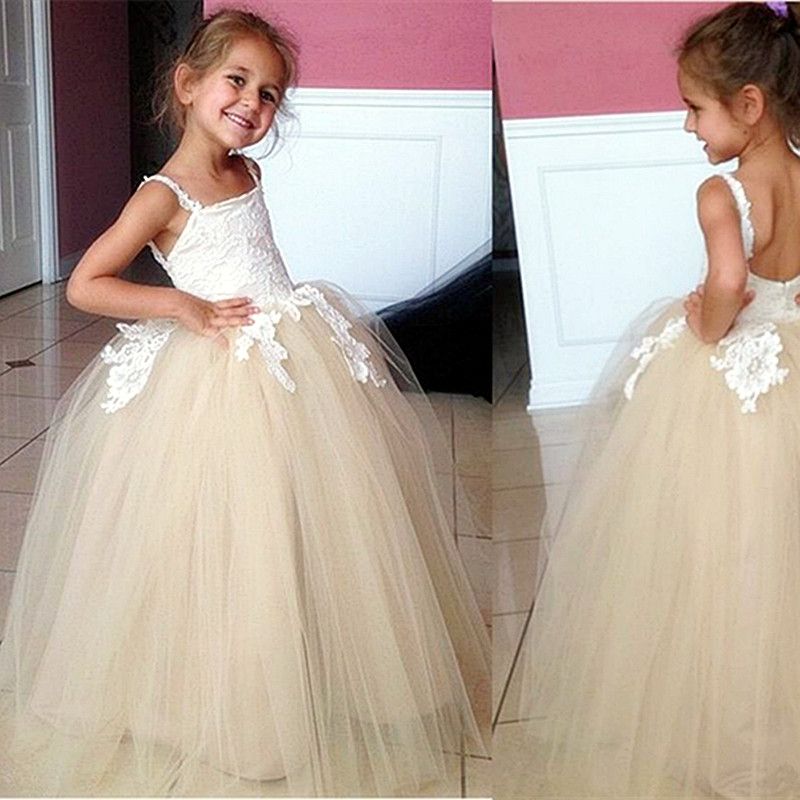 champagne colored flower girl dresses