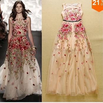 2020 High Quality New 2015 Designer Runway Maxi Dress Womens