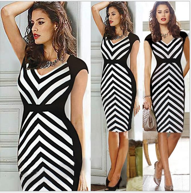 black and white business dress
