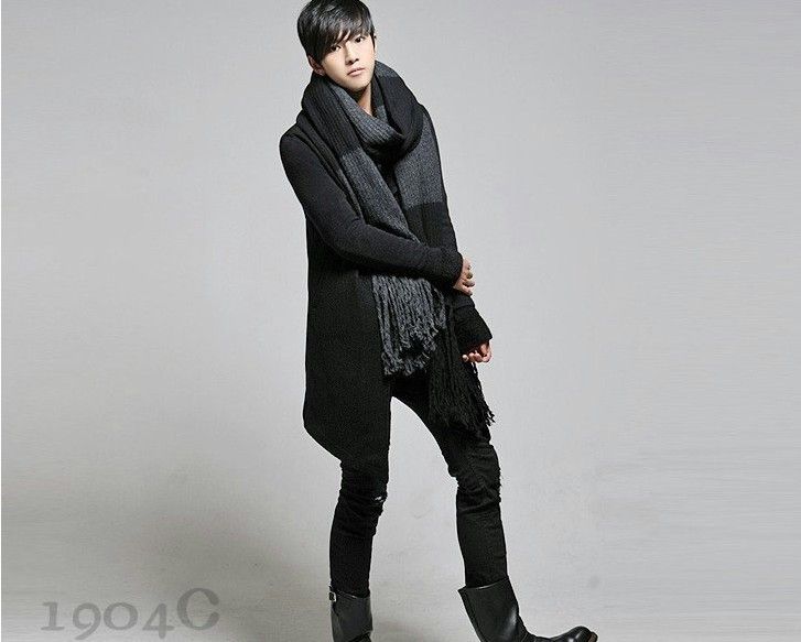 oversized black scarf