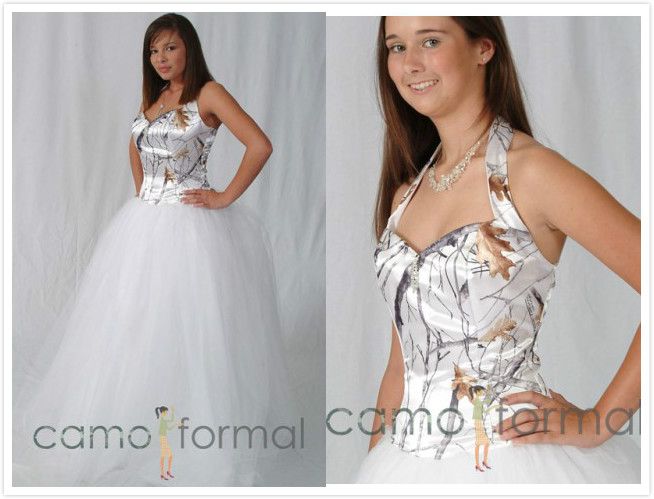 wedding dress snow camo