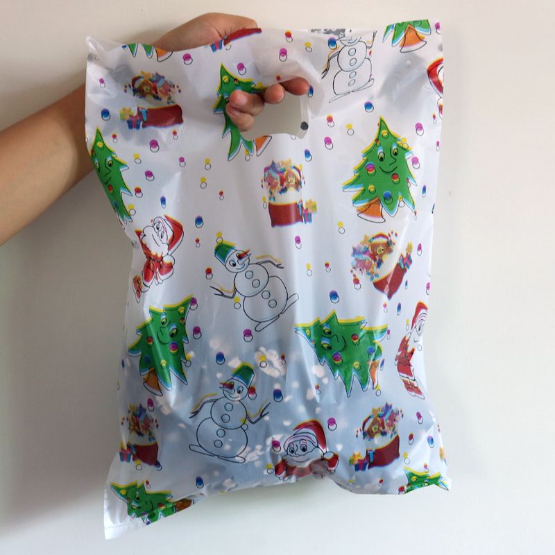 Wholesale 2016 Large Plastic Bag 30x40cm White Christmas Gift Bag