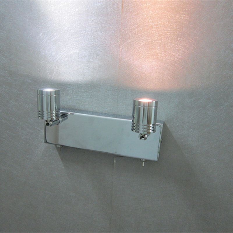 2020 Topoch Wall Light Over Bed With Twin Switches Chrome Finish 2x3Watt LED Working Independent
