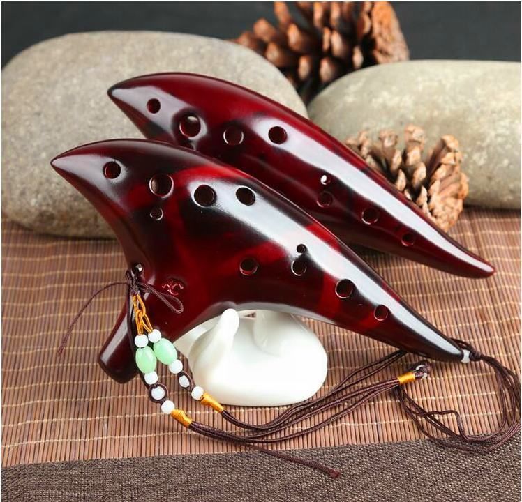 2020 Blue 12 Holes Ocarina Kiln Fired Ceramic Alto C Legend Of Zelda