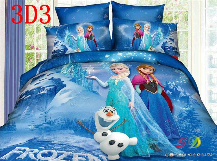 3d Cartoon Kid Child Bedding Sets Princess Elsa Anna Olaf Frozen