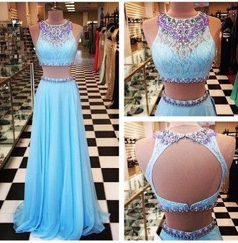 light blue two piece outfit