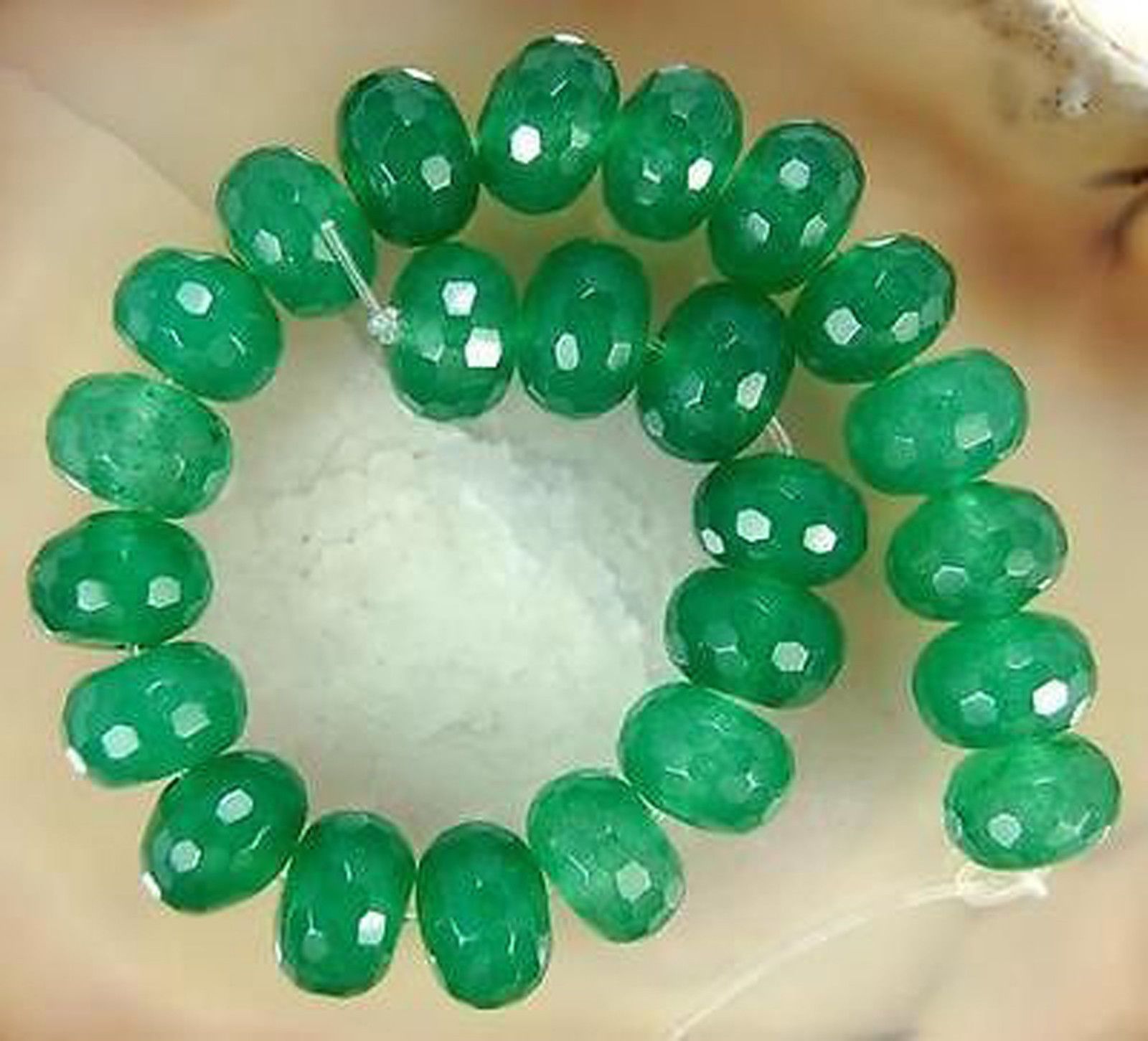 Natural Gemstone Dark Green 5x8mm Emerald Jade Loose Beads 5x8mm Strand 15"