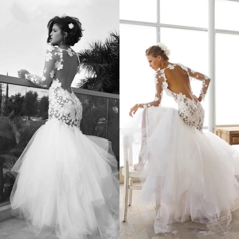high mermaid wedding dress