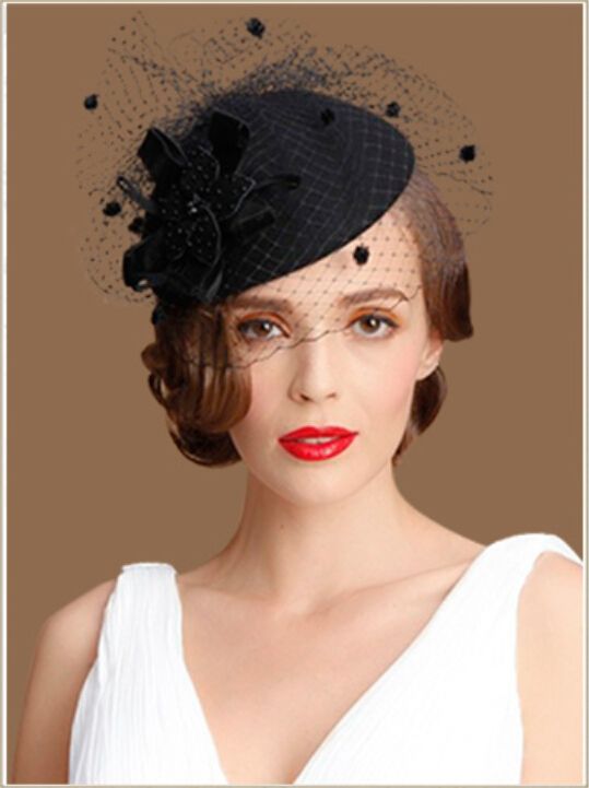 black and white hats and fascinators