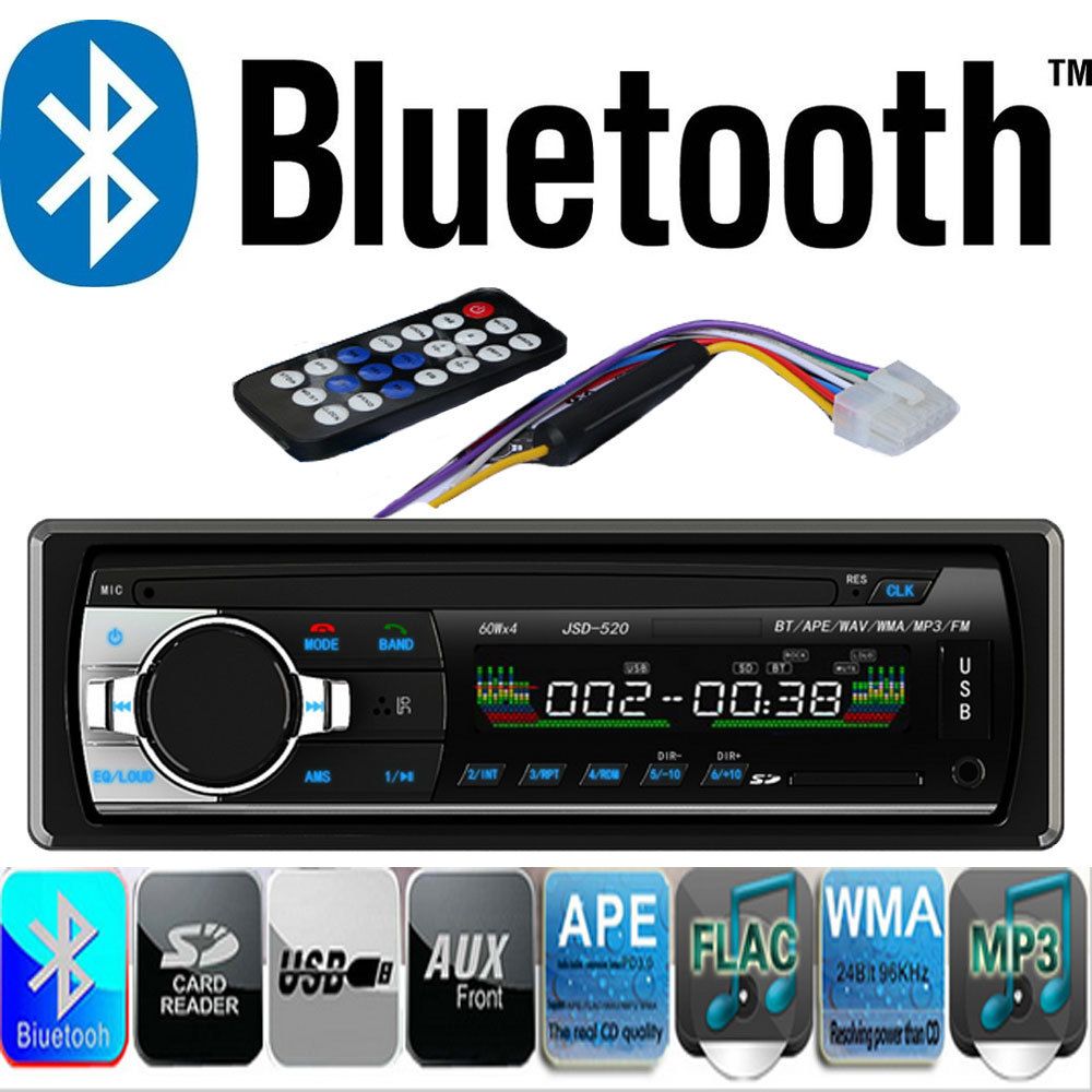 1 Din Car Radio Stereo Player Bluetooth AUX IN MP3 FM/USB/1 Din/Remote Control For Iphone 12V
