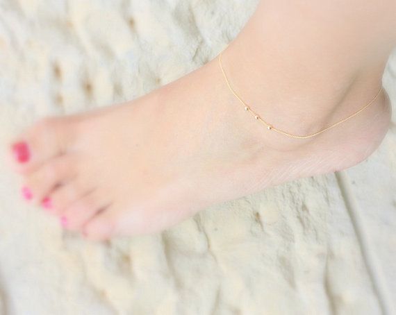 thin gold ankle bracelet