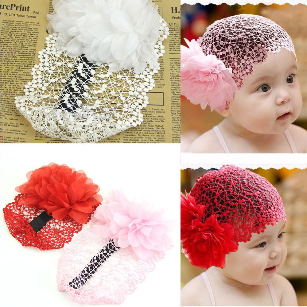 Lovely Newborn Baby Kids Lace Flower Headwear Hair Decor Headdress Headband HK