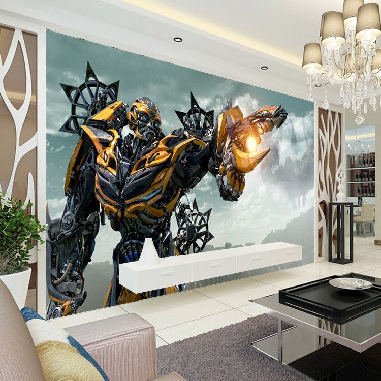 3d Bumblebee Wall Mural Transformers Photo Wallpaper Boys Kids Bedroom Custom Movies Wallpaper Livingroom Large Wall Art Room Decor Hallway Hd