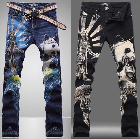 2021 fashion cute panda print men jeans elegant slim denim trousers 2021 fashion cute panda print men jeans elegant slim denim trousers