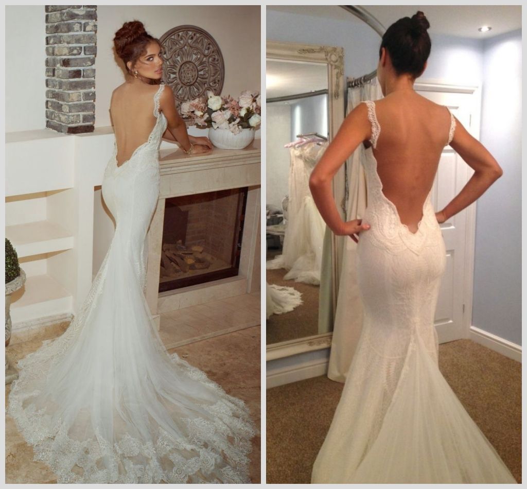 Low Back Lace Wedding Dress 2015 Galia Lahav Sexy Backless