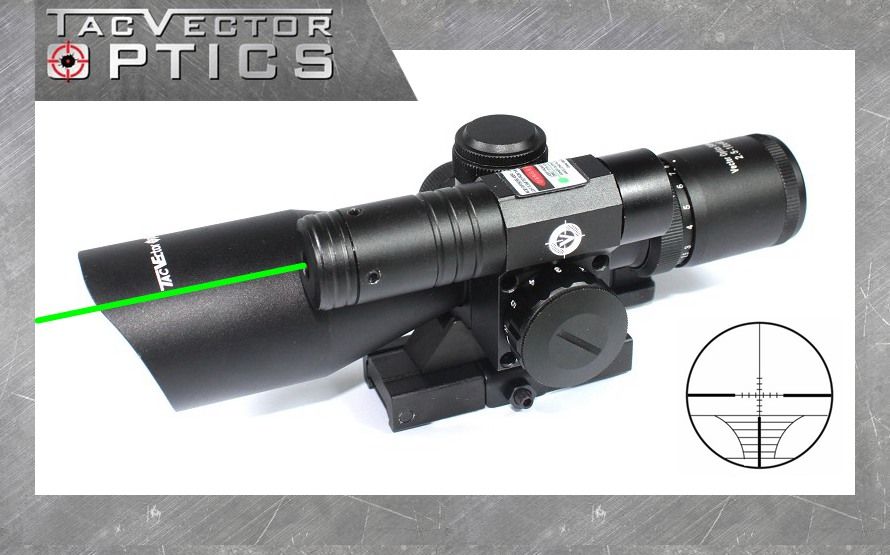 TAC Vector Optics Sideswipe 2.5 10x40 E Compact Green Laser Gun Rifle Scope With Quick Release