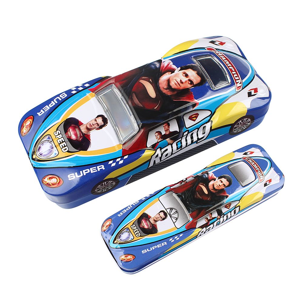 New Arrival Stationery Set Racing Car Pencil Case Set Printed Metal Pencil Box School Stationery