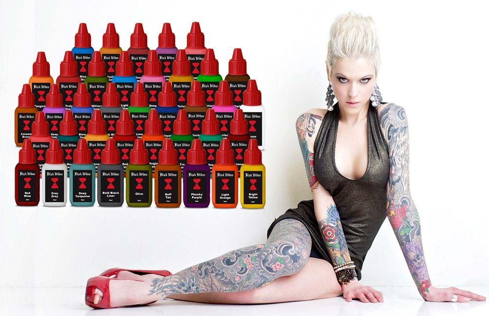 Wholesale-BJT Tattoo ink Black Time inks 40 Colors 1/4 oz Tattoo Ink Set Black Cat 40 Bottle Tattoo Ink Set Wholesale-BJT Tattoo ink Black Time inks 40 Colors 1/4 oz Tattoo Ink Set Black Cat 40 Bottle Tattoo Ink Set