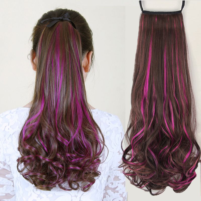 Cute Fashion Multi Color Synthetic Hair Extensions Wavy Curly