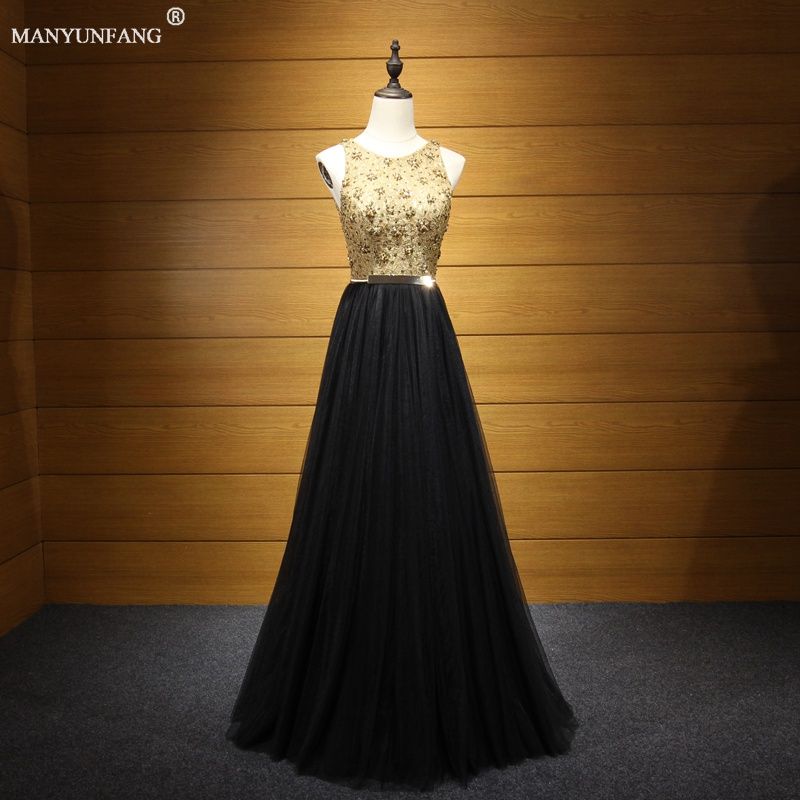 black and golden gown
