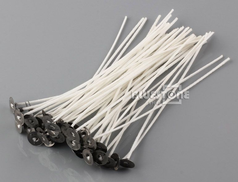 CANDLE WICK Pretabbed Coton 6 pouces CORE 50 à 200 pièces Fabrication de bougies