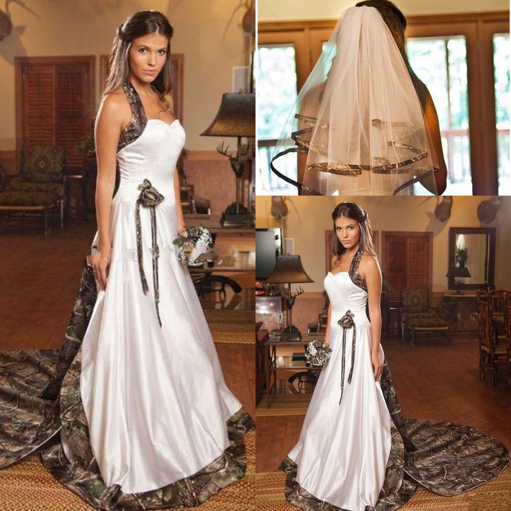 Discount2016 Hot Sale Camo Wedding Dresses A Line Court