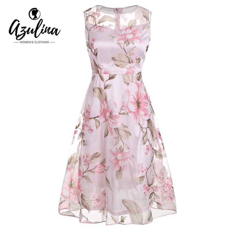 pink print dress