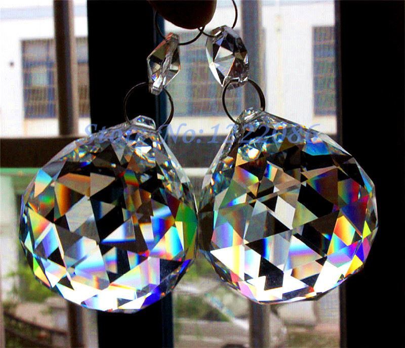 Suncatcher 20PC Blue Maple Crystal 20MM Faceted Fengshui Glass Prism Chandelier 