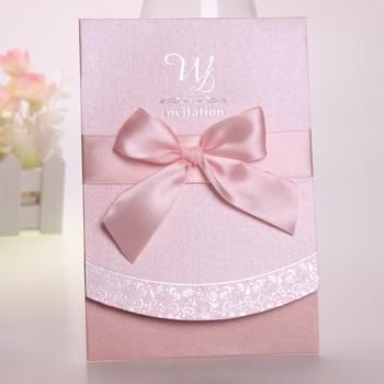 pink invitation card