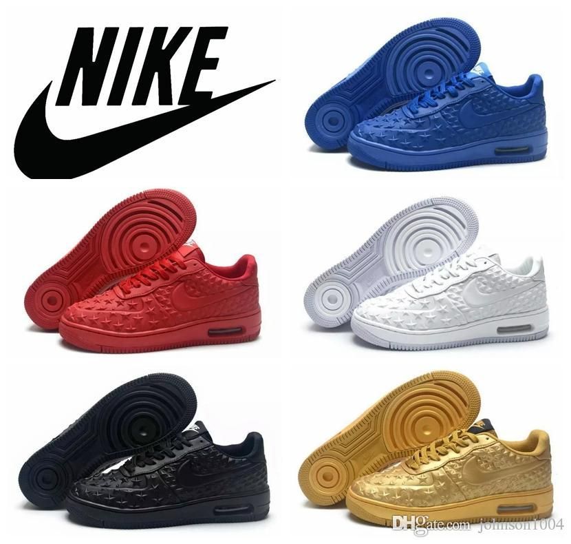 estudio Ventilar Astronave Nike Air Force 1 Lv8 VT todos los hombres de la plata / Deportes  Skateboarding estrellas descuento zapatos de cuero de zapatos del  amortiguador de aire de oro todo azul / rojo / blanco / negro